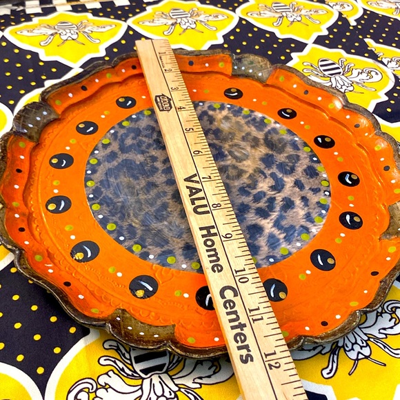 GORGEOUS 🇮🇹 RARE WOODEN MADE IN ITALY 🇮🇹 REPURPOSED CUSTOM HAND PAINTED TRAY - Picture 2 of 8